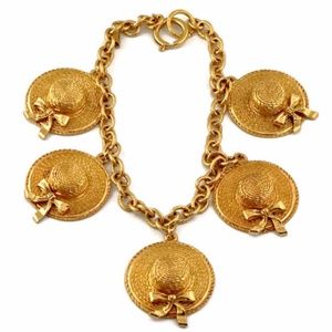 Vintage CHANEL Iconic Sun Hat Charm Necklace